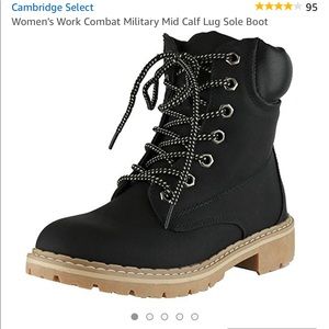 black combat boots